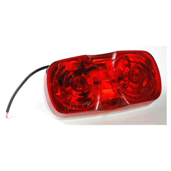 two bulb square corner clearance marker light die cast red