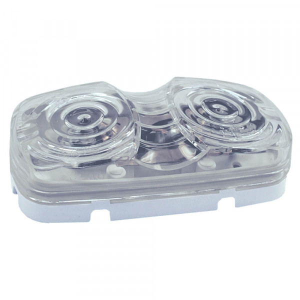 two bulb square corner utility light clear