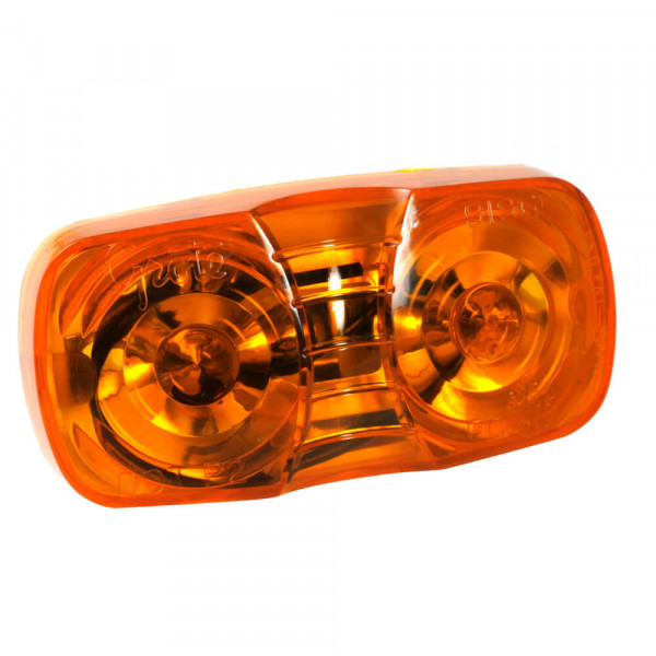 two bulb square corner clearance marker light amber duramold