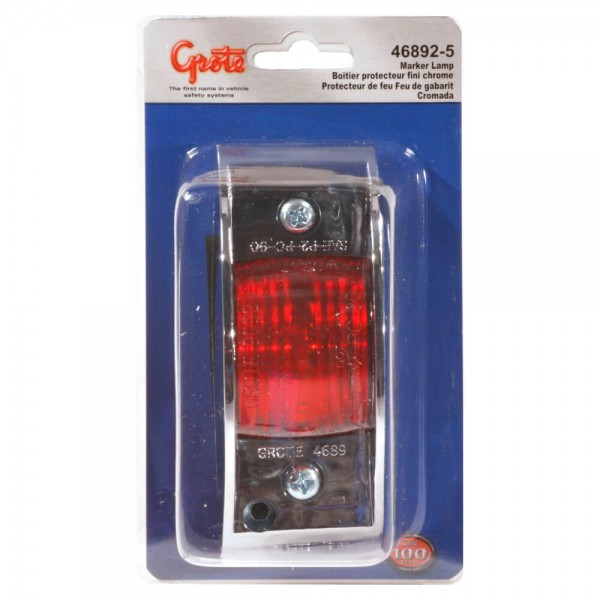 chrome armored clearance marker light red retail