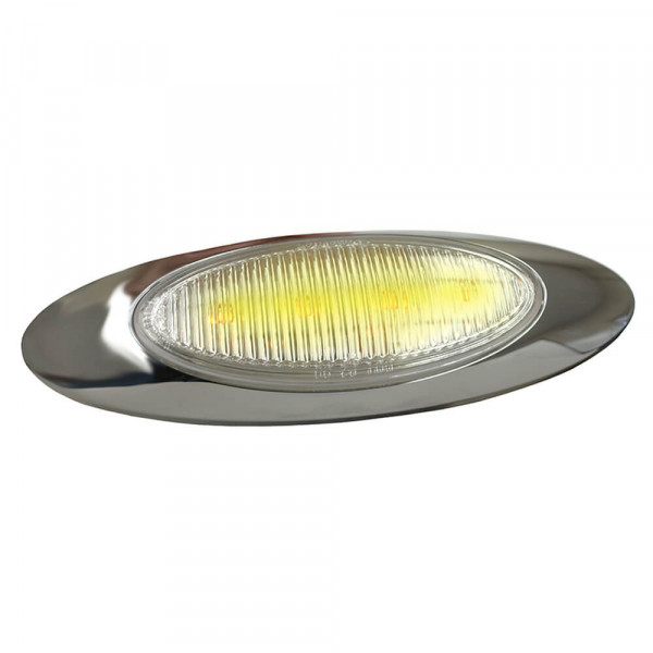 m1 series led clearance marker light molded bullet bezel clear lens amber