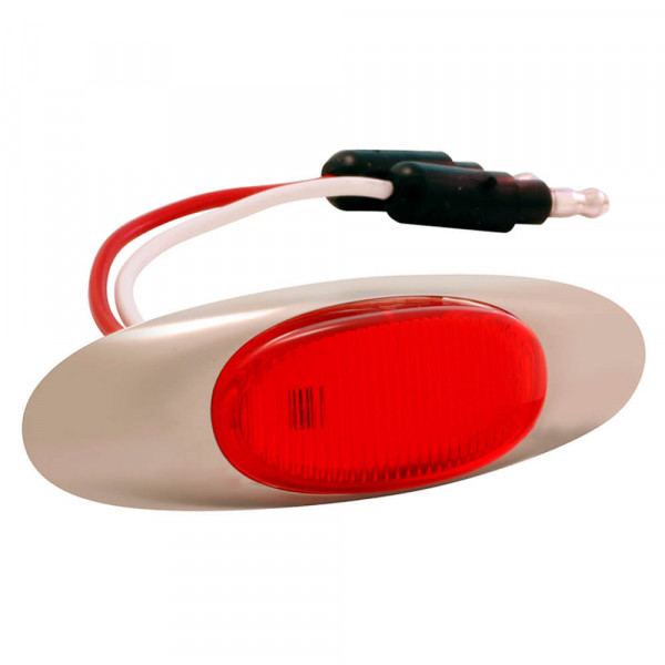 Red LED Clearance Marker Light With Chrome Bezel.