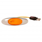 Amber LED Clearance Marker Light With Chrome Bezel. thumbnail
