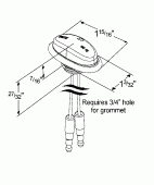 Grote product drawing - MicroNova® LED Clearance Marker Light with Grommet thumbnail