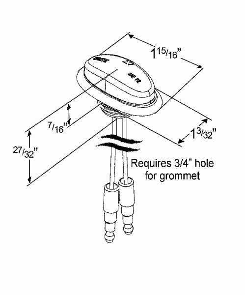 Grote product drawing - MicroNova® LED Clearance Marker Light with Grommet