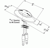 Grote product drawing - LED Clearance Marker Light With Chrome Bezel vignette