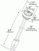 Grote product drawing - Multi-Volt MicroNova® Dot LED Clearance Marker Light with grommet vignette