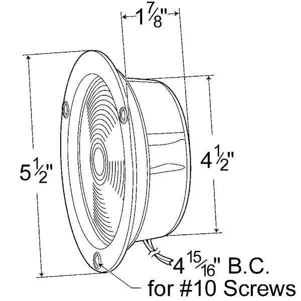 Grote product drawing - plastic housing light double contact