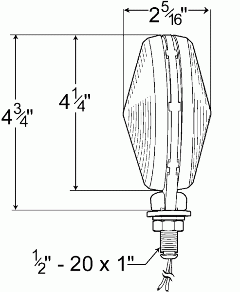 Grote product drawing - Thin-Line Double-Face Tail Light