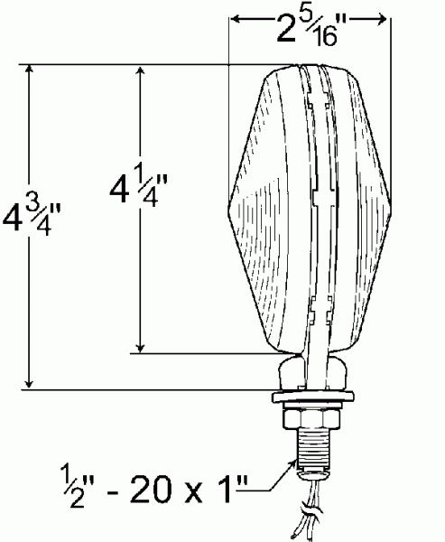 Grote product drawing - single face light double contact