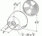 Grote product drawing - 4" Two-Stud Stop Tail Turn Light w/ license window thumbnail