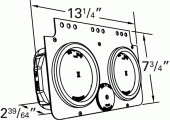 Grote product drawing - LH 4" Stop Tail Turn Light Power Module with Side Market Light thumbnail