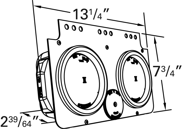 Grote product drawing - LH 4" Stop Tail Turn Light Power Module with Side Market Light