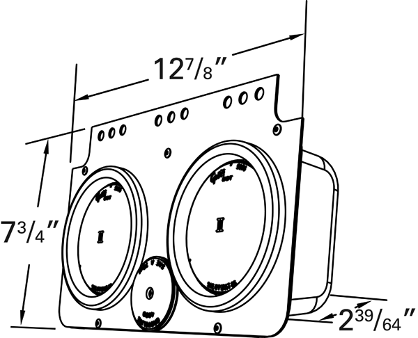 Grote product drawing - stop tail turn 4" power module