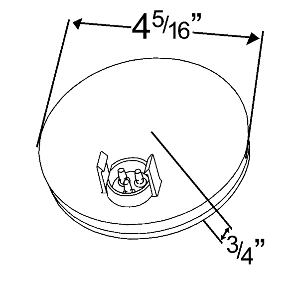 Grote product drawing - SuperNova® 4" Full-Pattern LED Stop/Tail/Turn Light, Fixation à œillets