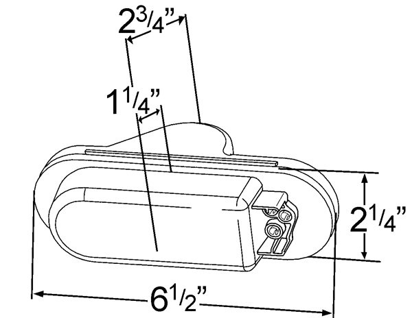 Grote product drawing - Economy Oval Side Turn Marker Light