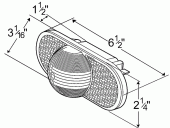Grote product drawing - Torsion Mount® III Oval Side Turn Marker Light with Female Pin thumbnail