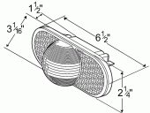 Grote product drawing - Torsion Mount® III Oval Side Turn Marker Light with Female Pin Miniaturbild