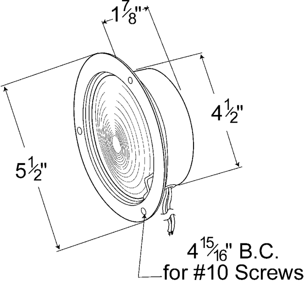 Grote product drawing - economy stainless steel light double contact