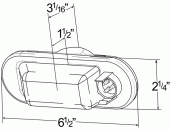 Grote product drawing - torsion mount III oval side turn marker light thumbnail
