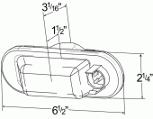 Grote product drawing - torsion mount III oval side turn marker light vignette