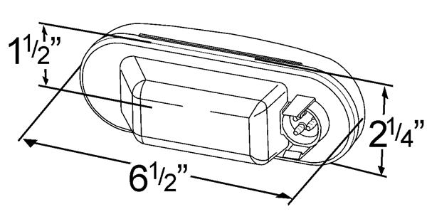 Grote product drawing - torsion mount III oval stop tail turn light male pin