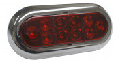 Oval LED Stop Tail Turn Light with Chrome Trim Ring thumbnail