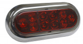 Oval LED Stop Tail Turn Light with Chrome Trim Ring Miniaturbild