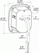 Grote product drawing - torsion mount two stud dodge stop tail turn light thumbnail