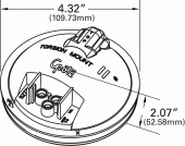 Grote product drawing - Female Pin Torsion Mount® II 4" Stop Tail Turn Light thumbnail