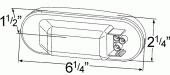 Grote product drawing - Red Torsion Mount® III Oval Stop Tail Turn Light with Female Pin vignette