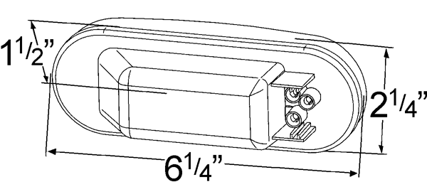 Grote product drawing - oval front park turn light