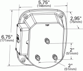 Grote product drawing - torsion mount universal stop tail turn light rh license window thumbnail