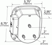 Grote product drawing - torsion mount universal stop tail turn light rh license window vignette