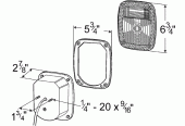 Grote product drawing - two stud ford stop tail turn light vignette