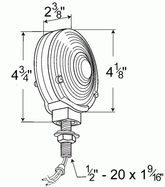 Grote product drawing - 4" Zinc Die-Cast Double-Face Light