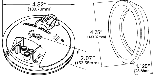 Grote product drawing - 4" Economy Stop Tail Turn Light