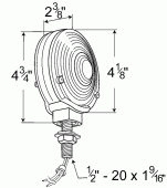 Grote product drawing - 4" Zinc Die-Cast Double-Face Light vignette