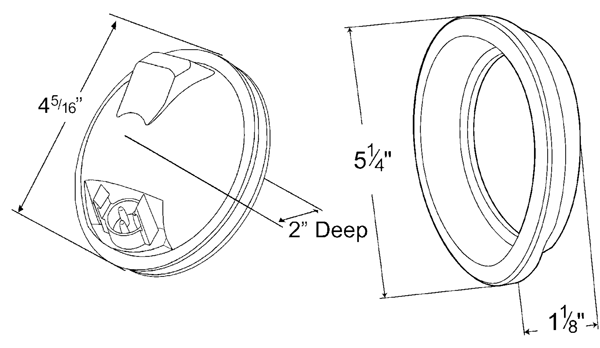 Grote product drawing - Torsion Mount® II 4" Stop Tail Turn Light Kit