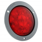 4" 10-Diode Pattern LED Stop/Tail/Turn Light, Brida antirrobo gris, Rojo