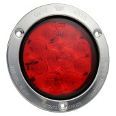 SuperNova® 4"-LED-Bremslichter/Schlussleuchten/Blinker mit 10-Diodenverteilung, STT, Diebstahlgeschützter Edelstahlflansch, Stecker