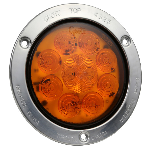 SuperNova® 4" 10-Diode Pattern LED Stop Tail Turn Lights, Theft-Resistant Flange, Male Pin, Auxiliary Turn
