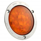 Amber LED Stop Tail Turn Light With Stainless Steel Theft Resistant Flange.