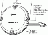 Grote product drawing - 7" LED Stop Tail Turn Light with Reflex thumbnail