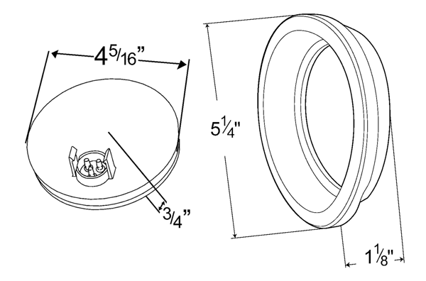 Grote product drawing - LED Stop Tail Turn Light