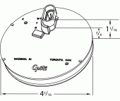 Grote product drawing - SuperNova® 4" 10-Diode Pattern LED Stop tail Turn Light with Grommet Mount Miniaturbild