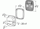 Grote product drawing - three stud metri pack stop tail turn light rh license window thumbnail