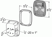 Grote product drawing - Two-Stud Metri-Pack® Stop Tail Turn Light with Single Connector vignette