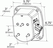 Grote product drawing - ford stop tail turn box light rh license window vignette