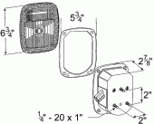 Grote product drawing - ford stop tail turn box light with license window Miniaturbild